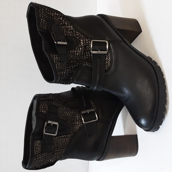 CHINESE LAUNDRY boots Women’s 10 Black Cable Knit Buckle Accent Leafy Round Toe - Picture 14 of 16